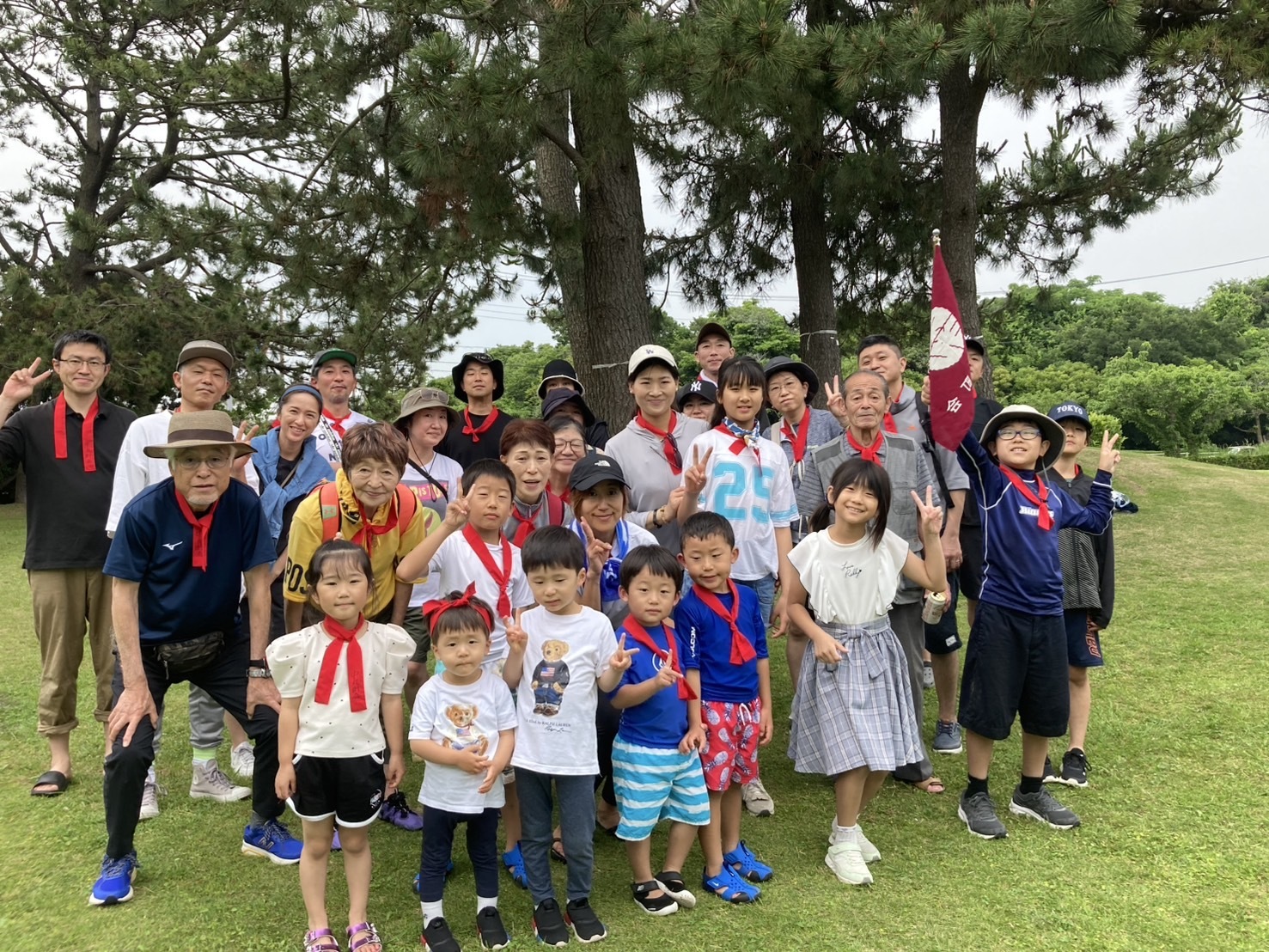 潮干狩り集合写真