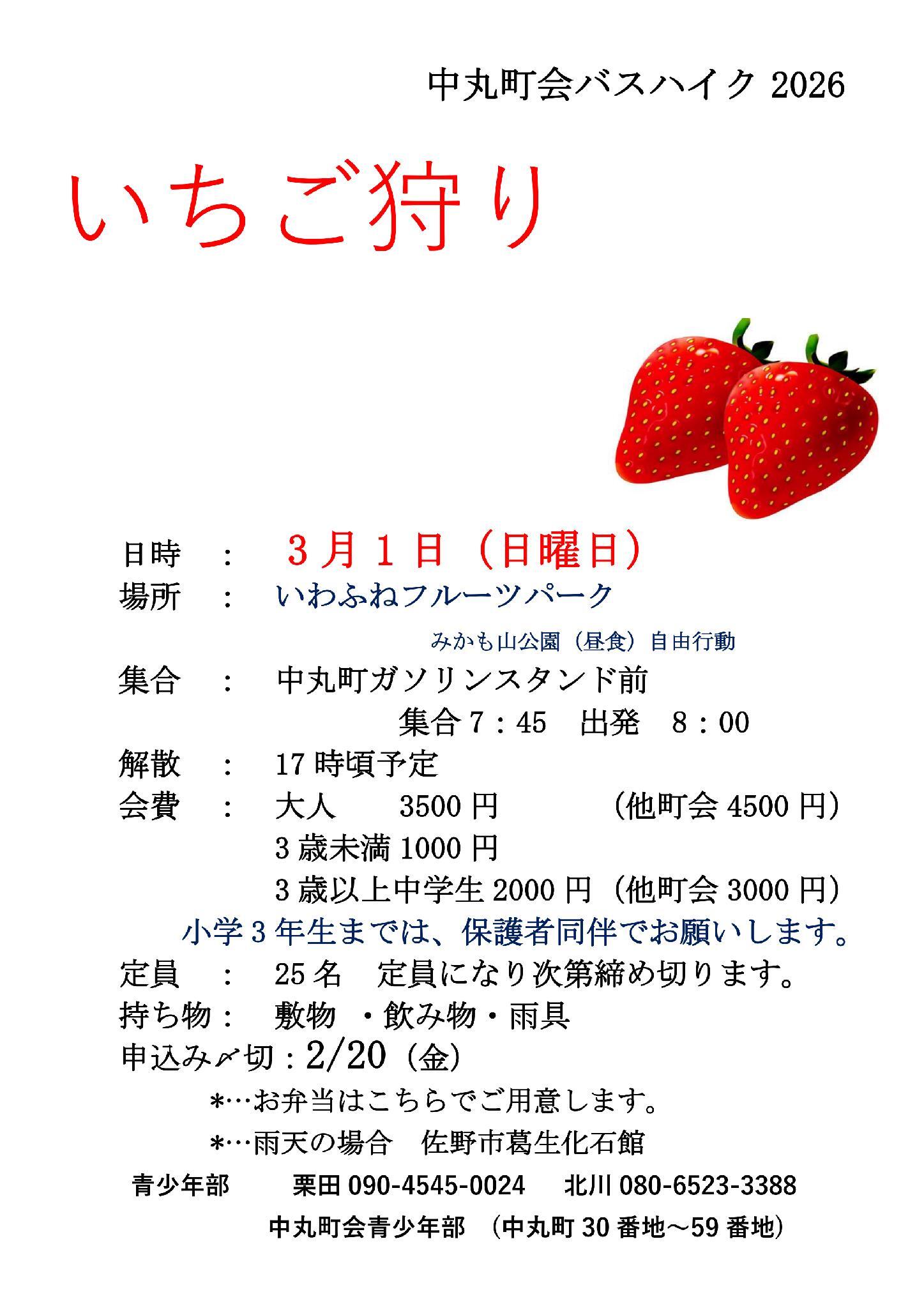 中丸町会　2026年いちご狩り